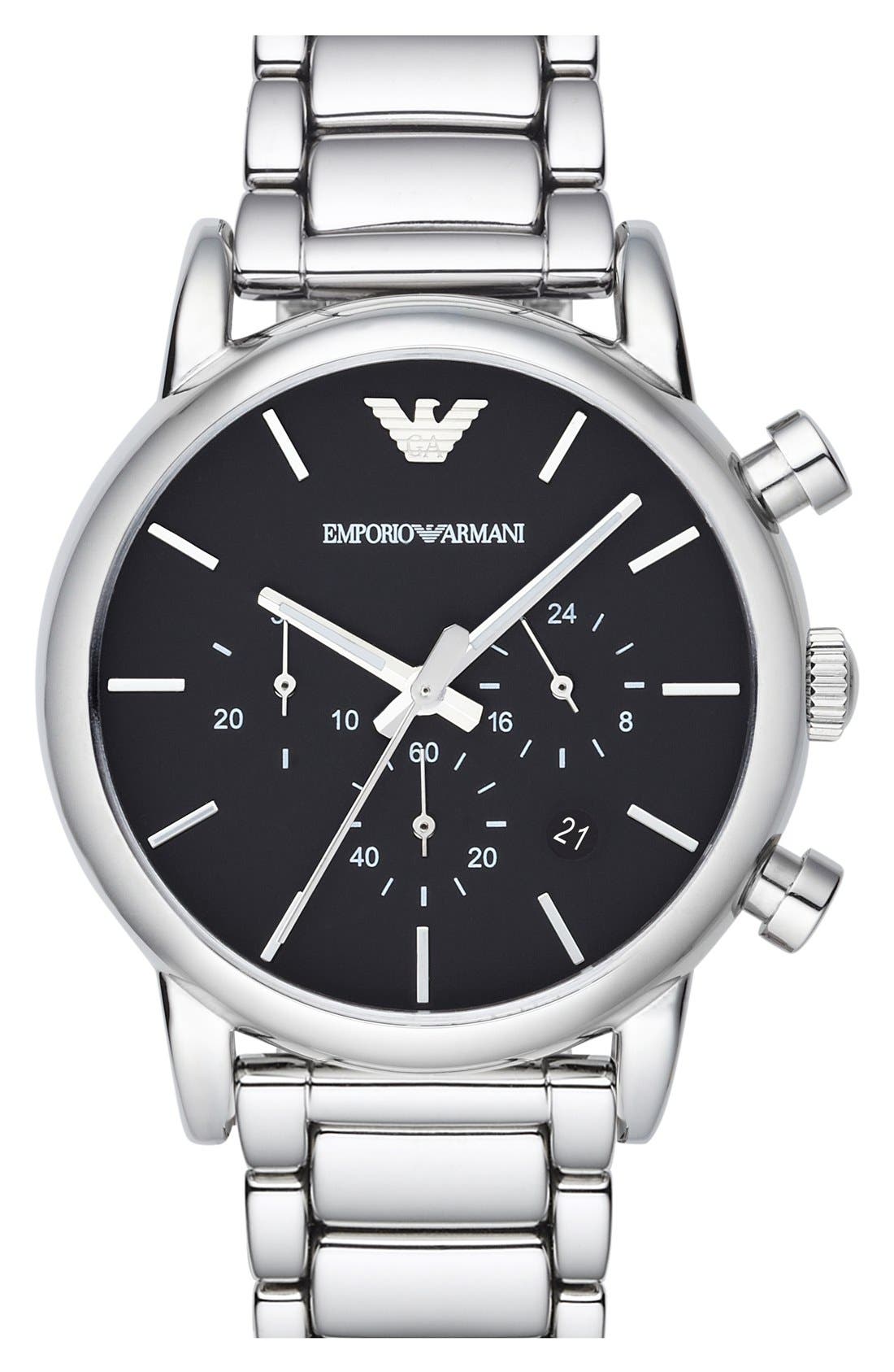 emporio armani chronograph bracelet watch