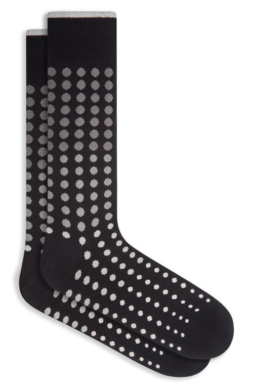 Shop Bugatchi Gradient Dot Cotton Blend Dress Socks In Black