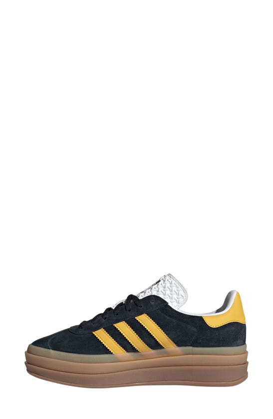 Shop Adidas Originals Gazelle Bold Platform Sneaker In Core Black/ Bold Gold/ White