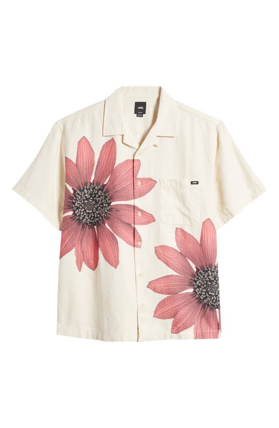 Shop Vans Laurel Floral Cotton & Linen Camp Shirt In Natural