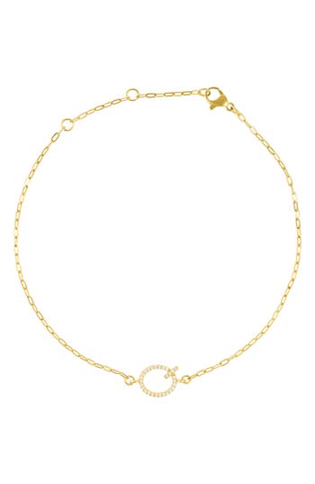 Adornia Pavé Cubic Zirconia Initial Anklet In Gold-q