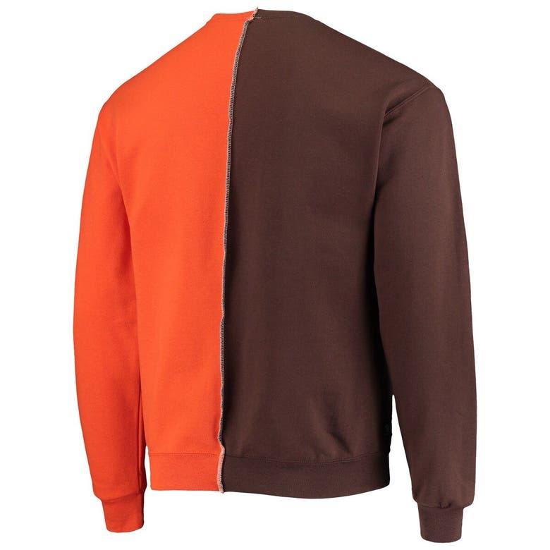 Men's Refried Apparel Orange/Brown Cleveland Browns Sustainable Split  Center Pullover Sweatshirt