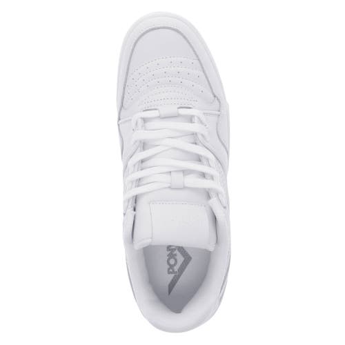Pony Mens M100 Low Genuine Leather Premium Lace Up Athletic Sneaker Shoe In White
