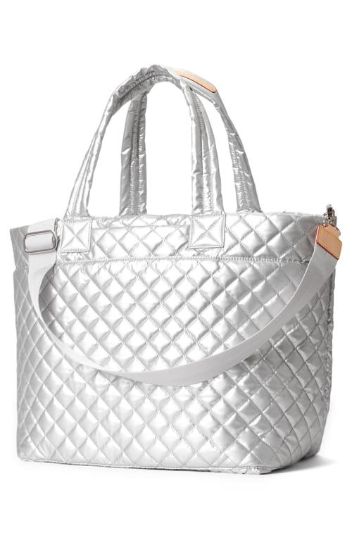 Shop Mz Wallace Deluxe Large Metro Tote In Matte Silver