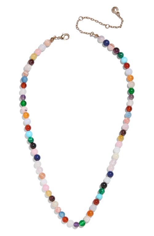 BaubleBar Semiprecious Stone Beaded Necklace in White Multi at Nordstrom