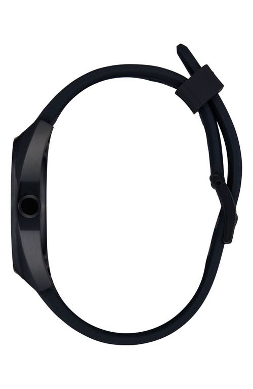 Shop Nixon Mullet Silicone Strap Watch In Black/black