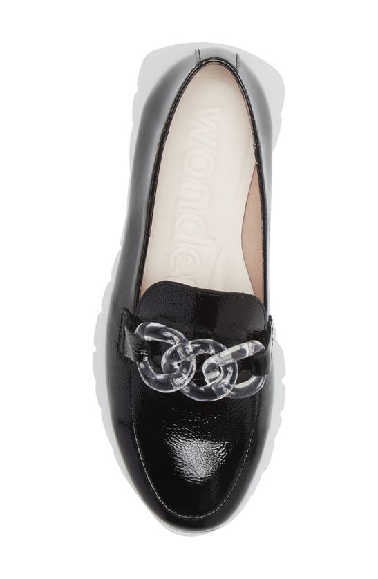 Wonders A-2405 Platform Loafer In Black Patent Leather