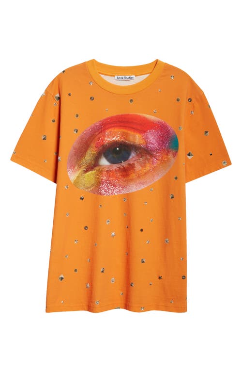 Shop Acne Studios Everest U Bovan Graphic T-shirt In Bright Orange