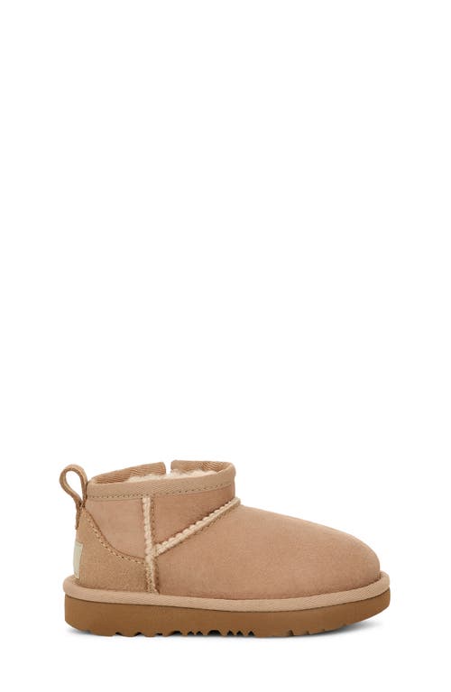 Ugg(r) Kids' Classic Ultra Mini Water Resistant Boot In Sand
