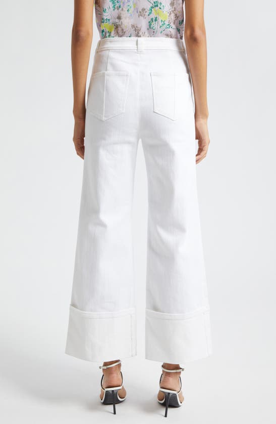 Cinq À Sept Women's Benji Twill Cotton-blend Cuffed Flare Pants In White