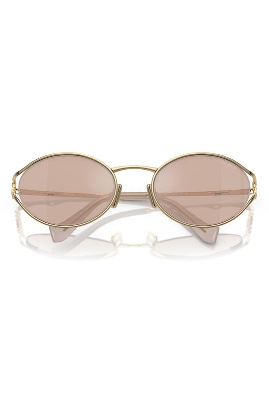 Shop Miu Miu 54mm Oval Sunglasses In Pale Gold