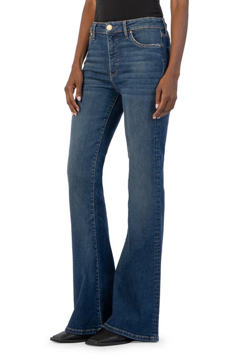 KUT from the Kloth Meg High Rise Wide Leg Slash Pocket Stretch Denim Jeans