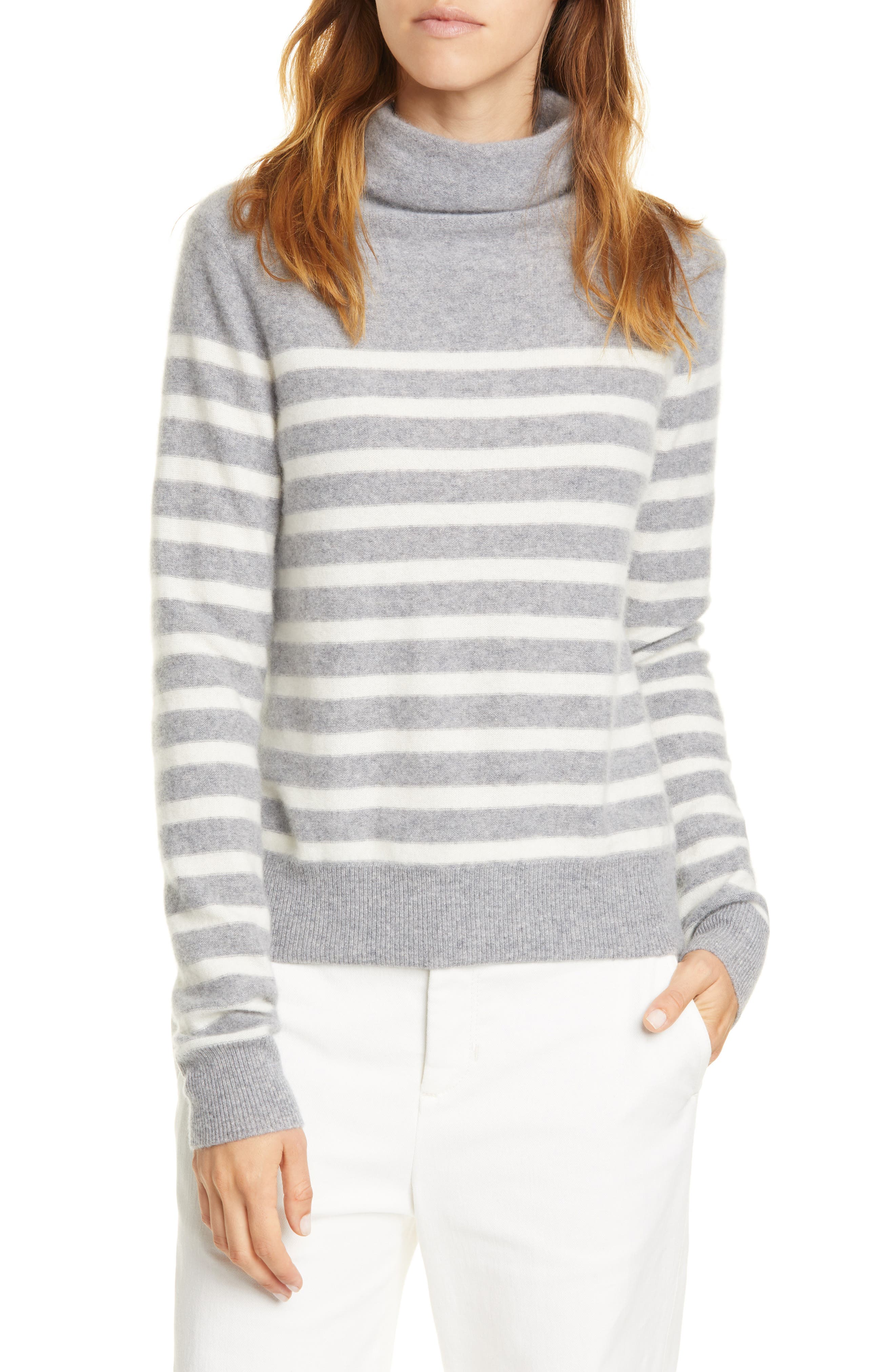 Vince Breton Stripe Turtleneck Cashmere Sweater Nordstrom
