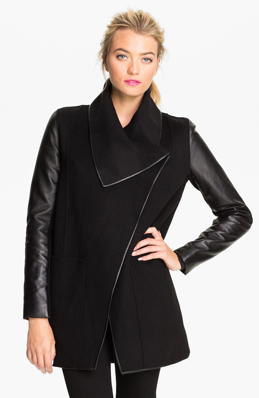 Mackage 'Boa' Mixed Media Coat Nordstrom