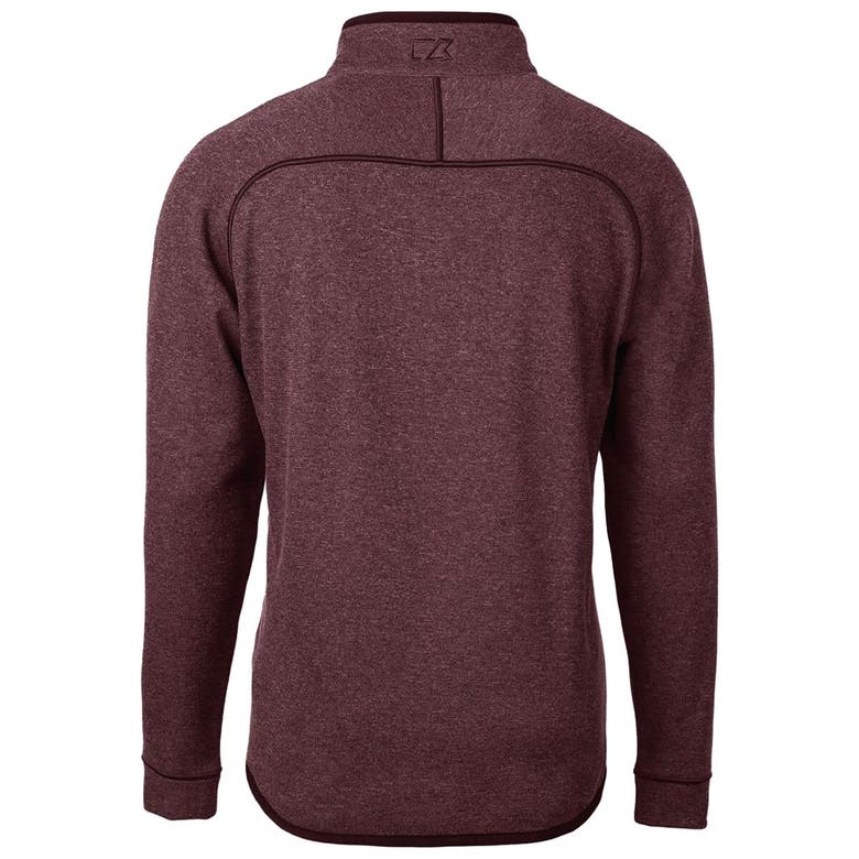 Shop Cutter & Buck Crimson New Mexico State Aggies Mainsail Sweater-knit Half-zip Pullover Jacket In Burgundy