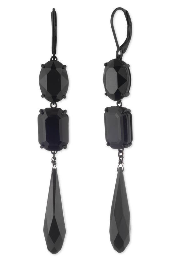 Lauren Ralph Lauren Briolette Linear Drop Earrings In Black