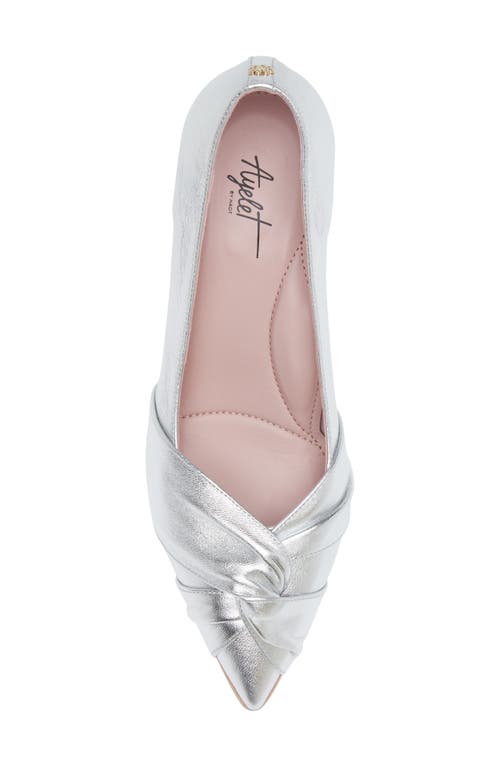 Naot Harlow Pointed Toe Pump In Silver Metallic Leather