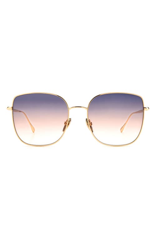58mm Gradient Square Sunglasses in Rose Gold/Grey Shaded Pink