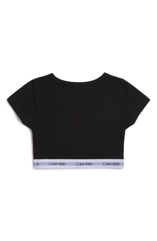 Shop Calvin Klein Kids' Crop T-shirt In Black