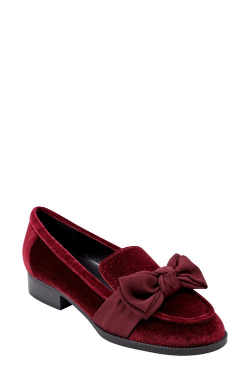 Bandolino Lindio 2 Womens Bow Houndstooth Loafers In Dark Red