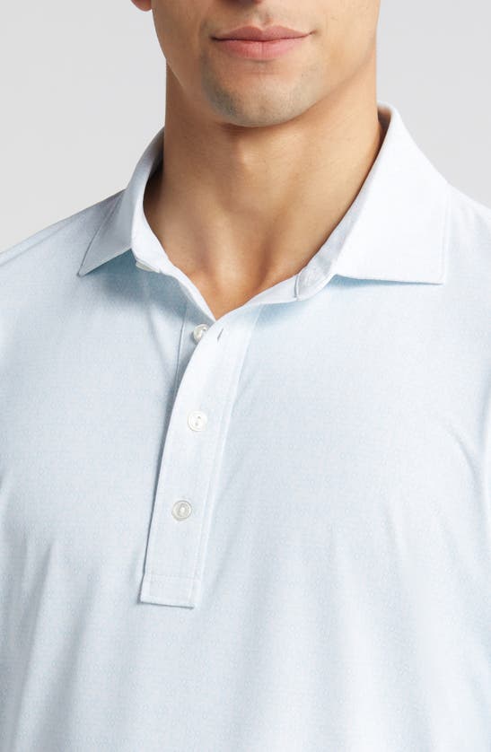 Shop Peter Millar Rhythm Performance Golf Polo In White / Blue Frost