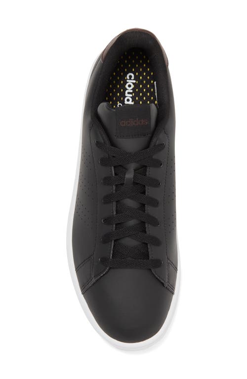 Shop Adidas Originals Adidas Advantage Tennis Sneaker In Black/black/shadow Brown