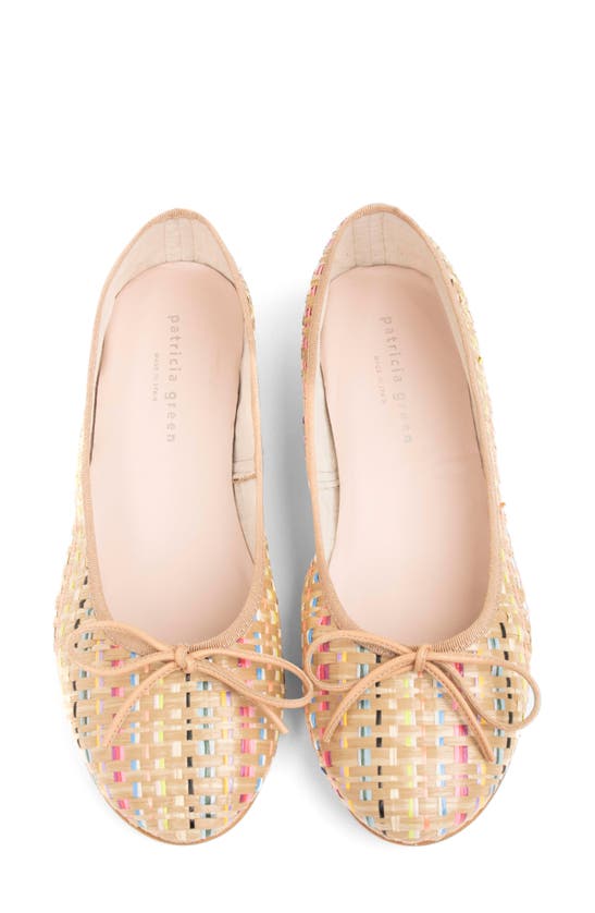 Patricia Green Skim Ballerina Flat In Multi Raffia