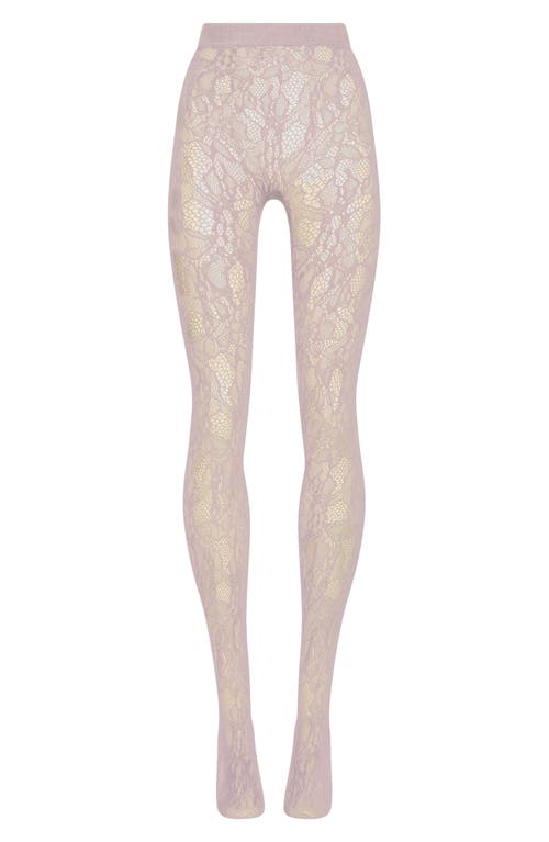Wolford Floral Net Tights in Mauve 