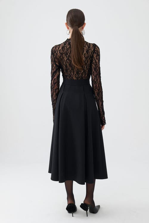 NOCTURNE NOCTURNE BUTTON DESIGNED MIDI SKIRT