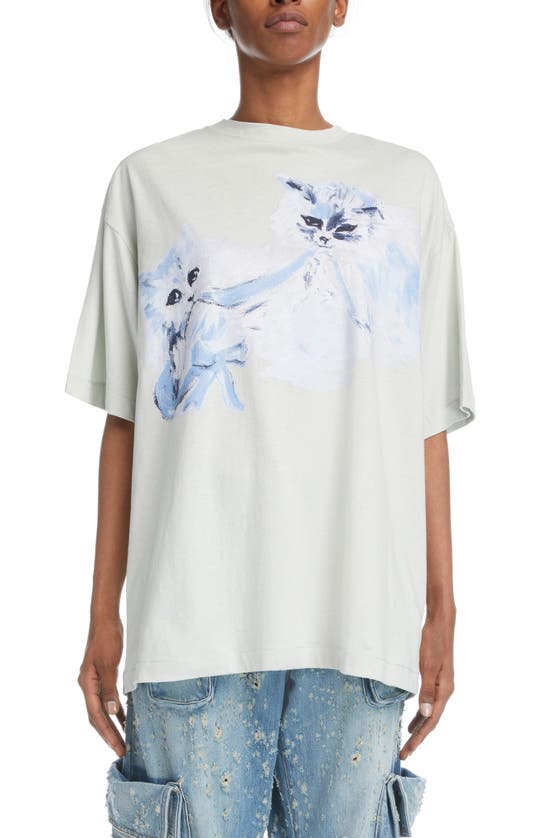 Printed T-shirt In Light Blue