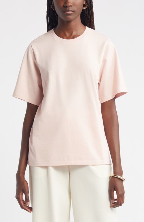 Relaxed Fit Pima Cotton Crewneck T-Shirt in Pink Smoke
