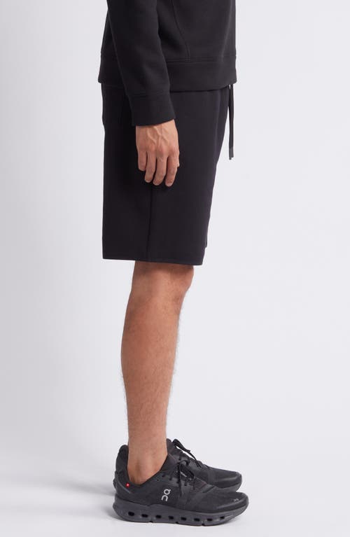 Shop Zella Powertek Stretch Cotton Blend Shorts In Black