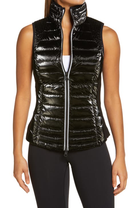 Blanc Noir Drape-front Quilted Faux-leather Jacket - Clay