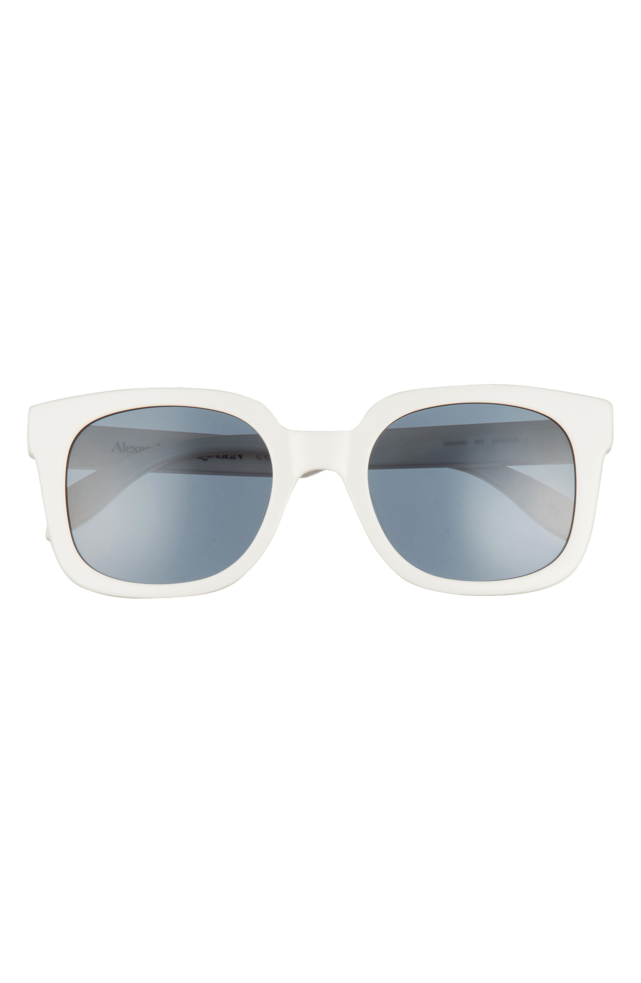 Alexander McQueen 53mm Rectangular Sunglasses in Ivory at Nordstrom