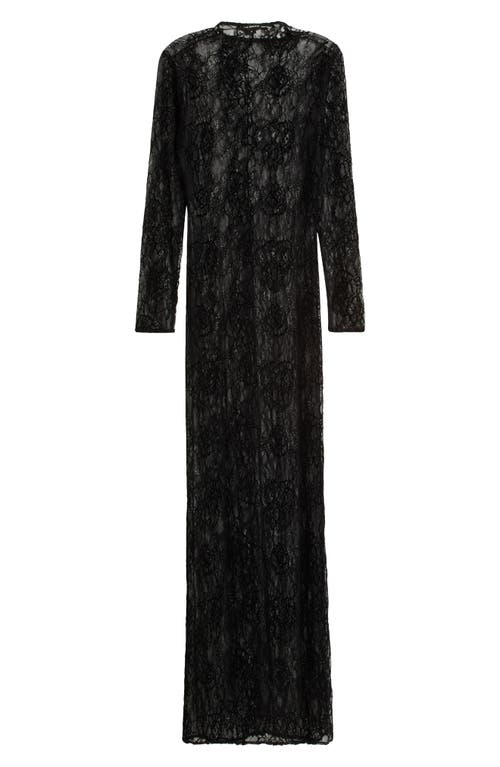 Good American Long Sleeve Lace Gown In Black001