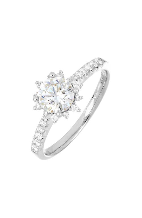 Bony Levy Pavé Diamond & Cubic Zirconia Vintage Solitaire Engagement Ring In White Gold/diamond