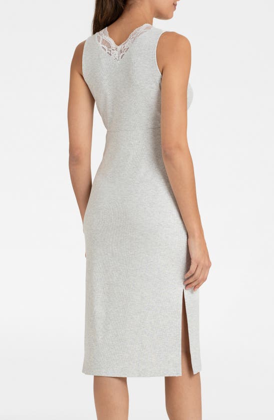 Shop Seraphine Sleeveless Maternity Nightgown In Grey Marl