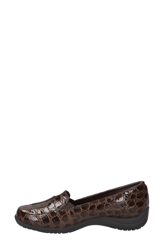 Shop Easy Street Purpose Comfort Flat In Brown Patent Croco