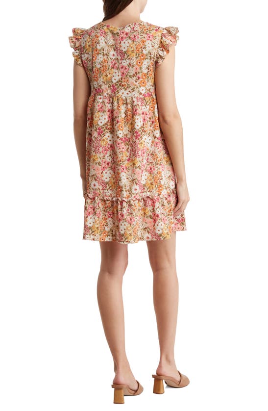 TASH AND SOPHIE RUFFLE FLORAL BABYDOLL DRESS