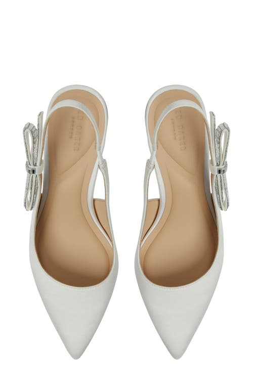 Ted Baker Janie Bow Slingback Pointed Toe Pump In White