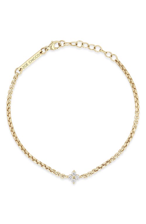 Zoë Chicco 14k Yellow Gold Diamond Pendant Box Chain Bracelet In 14k Yellow Gold