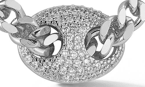 Chloe & Madison Chloe And Madison Pavé Cubic Zirconia Link Necklace In Silver