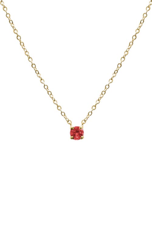 Jane Basch Designs Birthstone Pendant Necklace in Ruby/July