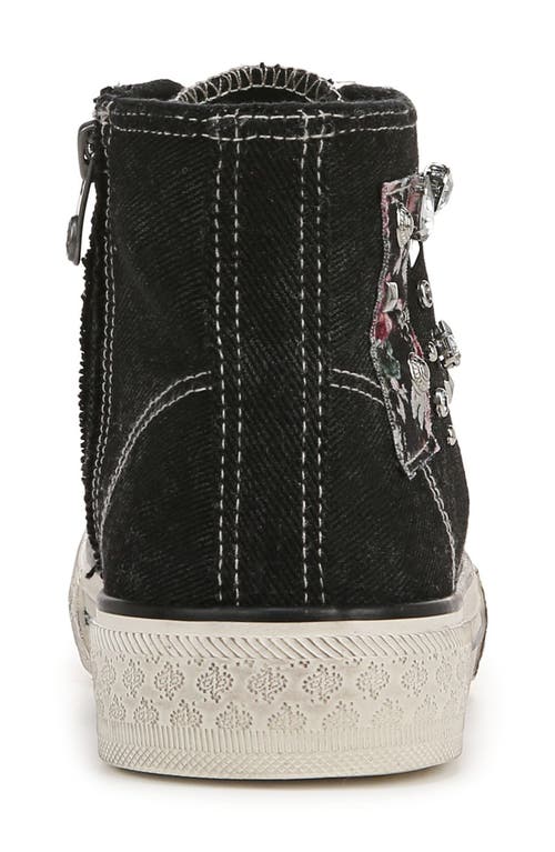 Blowfish Footwear Kimber High Top Sneaker In Black Acid Wash Twill