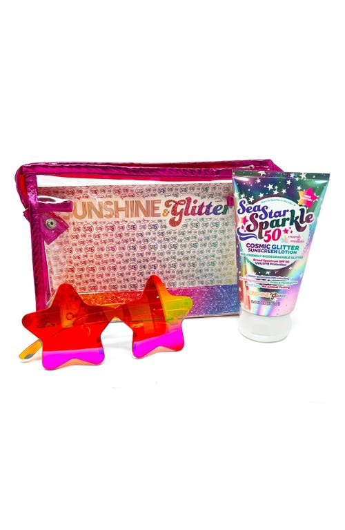 Sunshine & Glitter Kids' Cosmic Stardust Pink Travel Gift Set in Iridescent at Nordstrom
