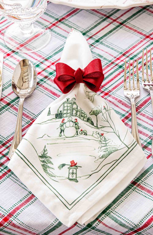 Juliska Country Estate Winter Frolic Napkins, Ruby - Set Of 4 In Evergreen