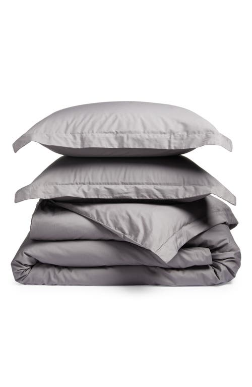 Boll & Branch Percale Hemmed 300 Thread Count Duvet Cover & Shams Set in Stone at Nordstrom