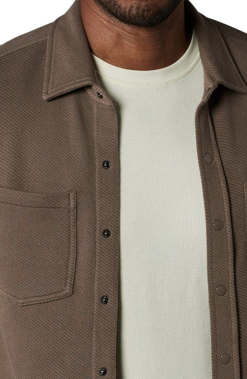 The Normal Brand Texture Knit Button-up Shirt In Cedar