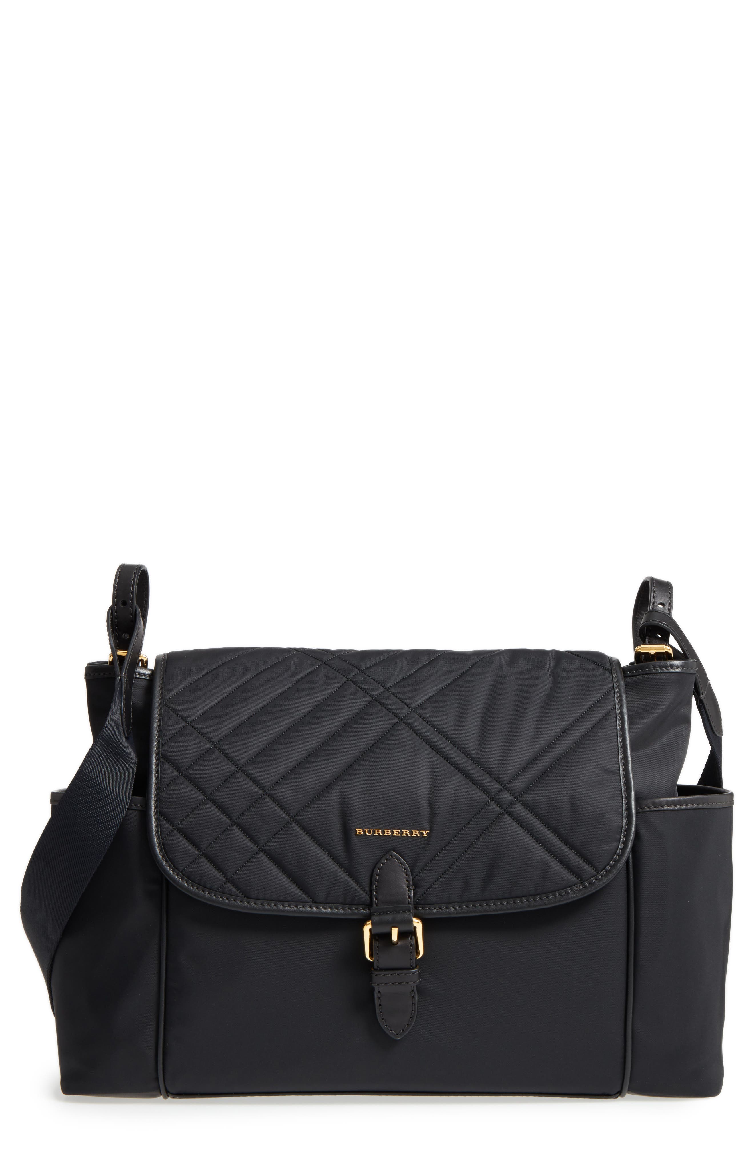 Burberry Check Quilted Flap Diaper Bag 