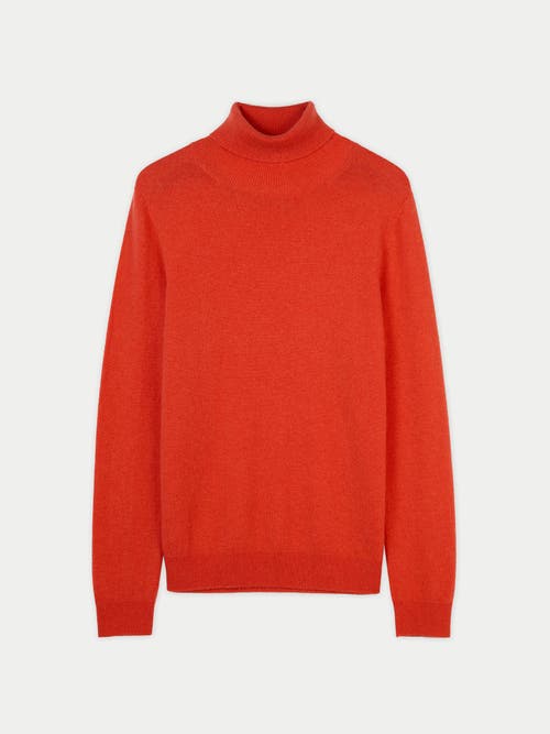 Shop Gobi Cashmere Classic Turtle Neck In Fiesta